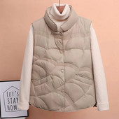 2023Νέο Φθινοπωρινό Χειμώνα πουπουλένιο Βαμβακερό γιλέκο Γυναικείο γιλέκο μανίκια Parka Ζεστό κοντό παλτό Γυναικείο casual πανωφόρι Γυναικεία μπλουζάκια