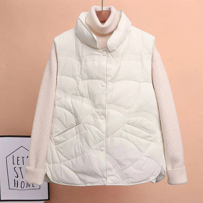 2023Νέο Φθινοπωρινό Χειμώνα πουπουλένιο Βαμβακερό γιλέκο Γυναικείο γιλέκο μανίκια Parka Ζεστό κοντό παλτό Γυναικείο casual πανωφόρι Γυναικεία μπλουζάκια