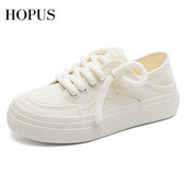 HOPUS Ljetne cipele za žene 2023. Nove modne cipele na vezanje Bijele vulkanizirane cipele Prozračne platnene tenisice Ženske plitke