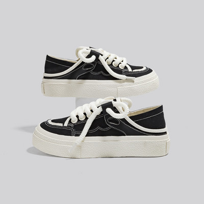 HOPUS Ljetne cipele za žene 2023. Nove modne cipele na vezanje Bijele vulkanizirane cipele Prozračne platnene tenisice Ženske plitke