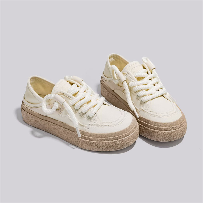 HOPUS Ljetne cipele za žene 2023. Nove modne cipele na vezanje Bijele vulkanizirane cipele Prozračne platnene tenisice Ženske plitke