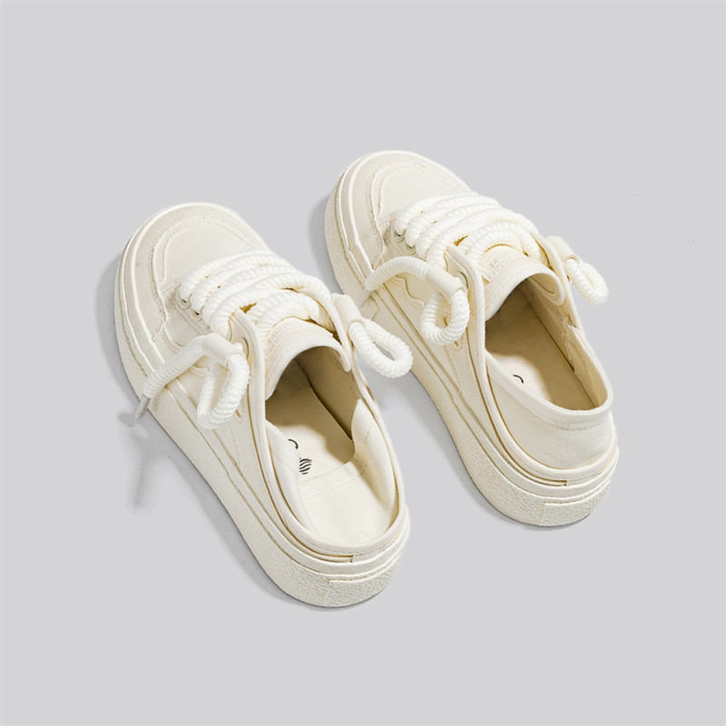 HOPUS Ljetne cipele za žene 2023. Nove modne cipele na vezanje Bijele vulkanizirane cipele Prozračne platnene tenisice Ženske plitke