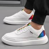 Ανοιξιάτικα πάνινα παπούτσια με κορδόνια με κορδόνια για άντρες Μόδα για εξωτερικούς χώρους συμπαγή αντιολισθητικά αναπνεύσιμα άνετα ευέλικτα ανδρικά παπούτσια Vulcanize