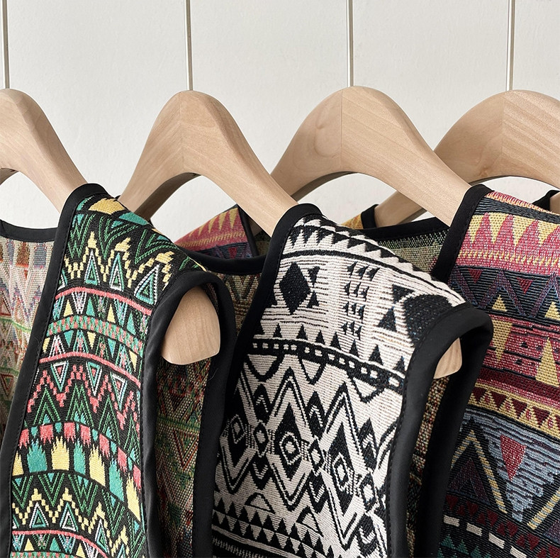 Vintage Bohemian Boho Chic Gypsy Hippie Ibiza Bali Fringes Jacquard Cropped Γιλέκο 2023 Retro Cottage Core Holiday Vacation Top