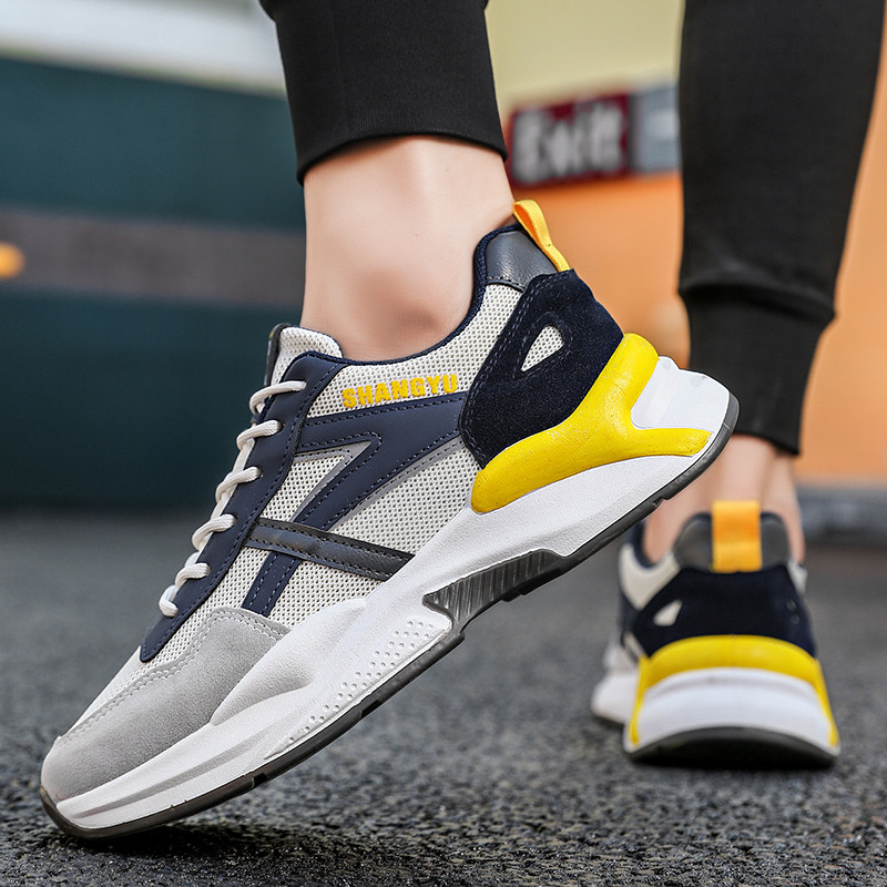 2023. aasta uued kevadised lamedad paeltega meeste spordijalatsid Moodsad libisemiskindlad välitingimustes kasutatavad mugavad Trend-hingavad massiivsed meeste kingad