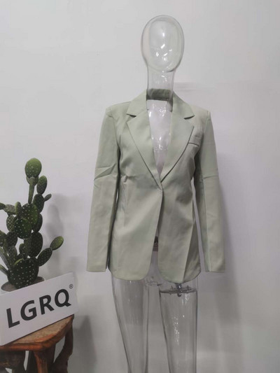 LGRQ 2023 kevad uus mood naiste bleiser, soliidne, pikkade varrukatega helmestega lapiline seljata ülikond jakid naistele Tide 19J847