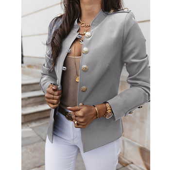 Casual γυναικείο κομψό επαγγελματικό γραφείο Γυναικείο μονόστομο παλτό Vintage μόδα μακρυμάνικο γυναικεία πανωφόρια κομψά μπλουζάκια