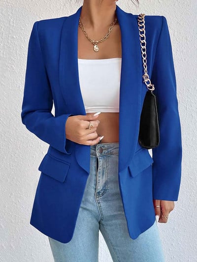 2023. aasta sügisbleiser naiste jope, talvekontori bleiser naiste mantel, roosa roheline naiste bleiser