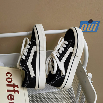 Lõuend tossud naistele jalanõud, kevad-sügis, platvormkingad Naiste paeltega tossud naiste vulkaniseeritud kingad