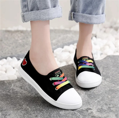 Lady klassikalised ümmargused varbaga valged lõuendist kingad üliõpilaskooli naistele lahedad mustad mugavad nöörkingad Zapatos De Mujer F921