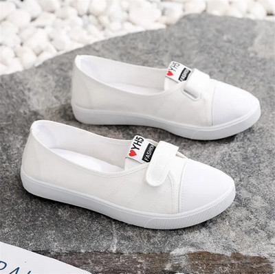 Lady klassikalised ümmargused varbaga valged lõuendist kingad üliõpilaskooli naistele lahedad mustad mugavad nöörkingad Zapatos De Mujer F921
