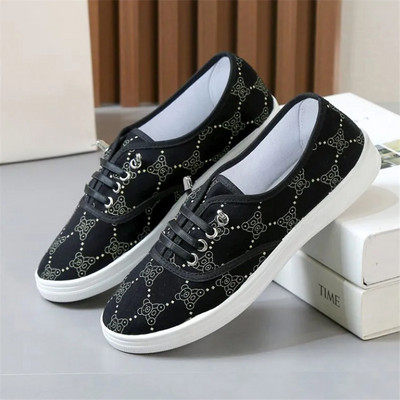 Lady klassikalised ümmargused varbaga valged lõuendist kingad üliõpilaskooli naistele lahedad mustad mugavad nöörkingad Zapatos De Mujer F921