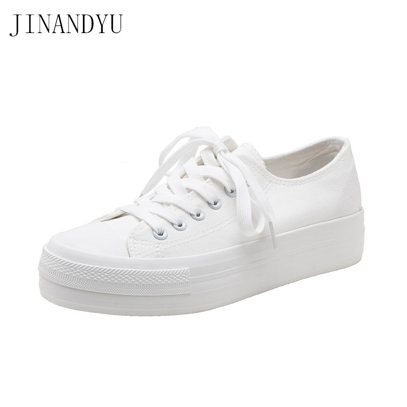 Platvorm Canvas Kingad valged mustad tossud naiste kingad vabaaja spordijalatsid Naistele mõeldud tossud lamedad kingad mugavad