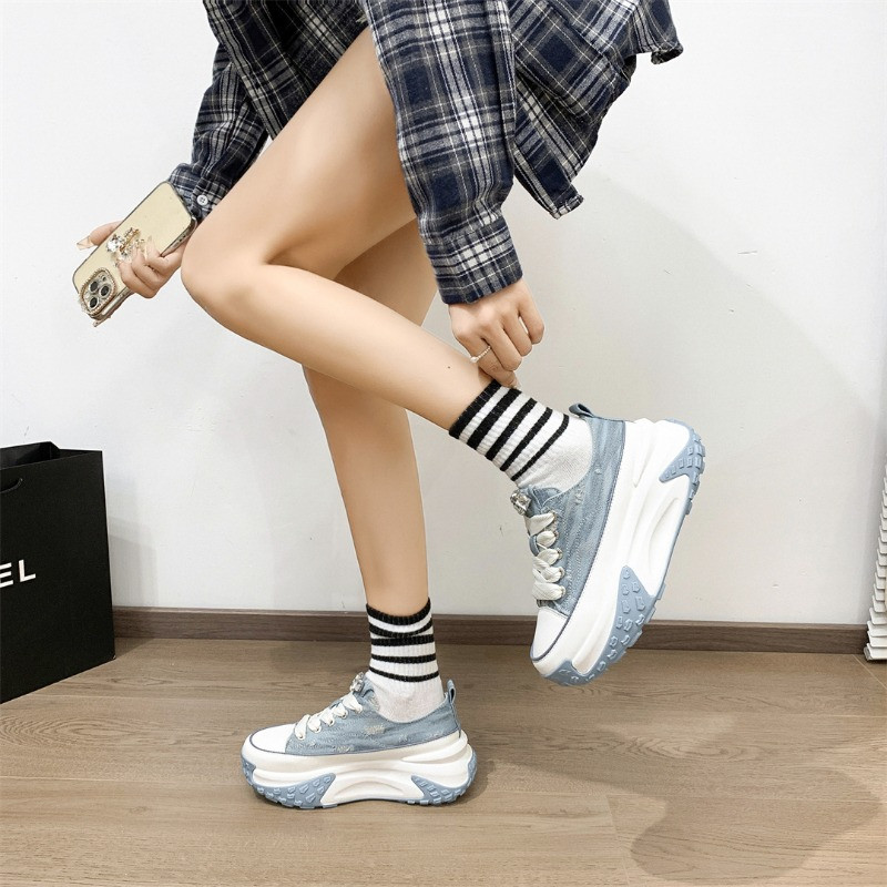 Šikid ja elegantsed naistekingad, vabad tossud naistele peidetud kontsad Denim paksud platvormid, tennis, naistele, mugavad zapatod