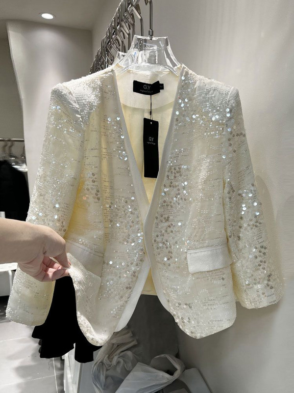 Naised Kevadsuvi õhukesed lühikesed V-kaelusega pikkade varrukatega litritega bleiserid Mantel Tikand Kardigan OL Võrgusilmast kostüümid Jope Topid