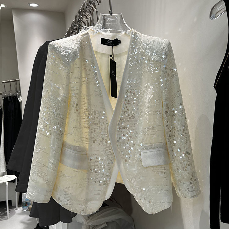 Naised Kevadsuvi õhukesed lühikesed V-kaelusega pikkade varrukatega litritega bleiserid Mantel Tikand Kardigan OL Võrgusilmast kostüümid Jope Topid