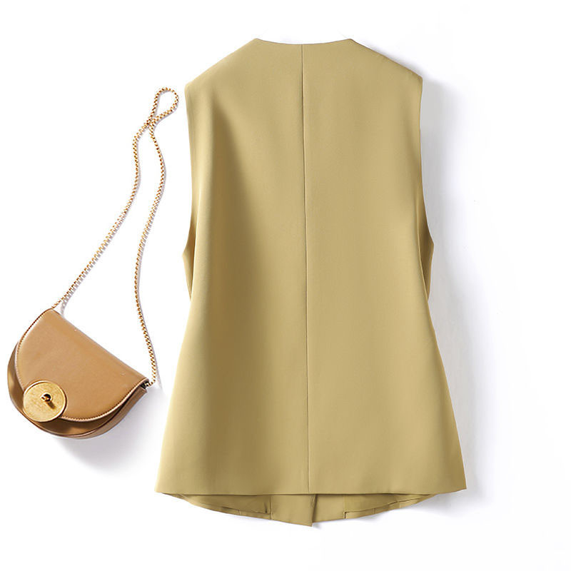 Moteriškos liemenės Naujos 2023 m. pavasario vasaros mados korėjietiškos laisvos V formos iškirptės be rankovių, laisvalaikio švarkelis Liemenės Paltai Moteriški viršutiniai drabužiai Viršutiniai drabužiai