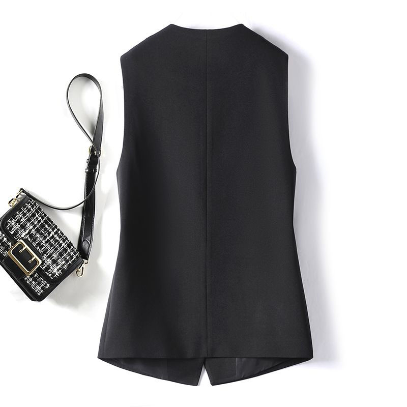 Moteriškos liemenės Naujos 2023 m. pavasario vasaros mados korėjietiškos laisvos V formos iškirptės be rankovių, laisvalaikio švarkelis Liemenės Paltai Moteriški viršutiniai drabužiai Viršutiniai drabužiai