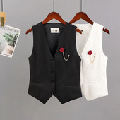 Moodsad ülikonnad, naiste vest, uus 2023. aasta suvine õhuke V-kaelusega Korea varrukateta vabaaja bleiservestid, mantlid, naiste ülerõivad, topid