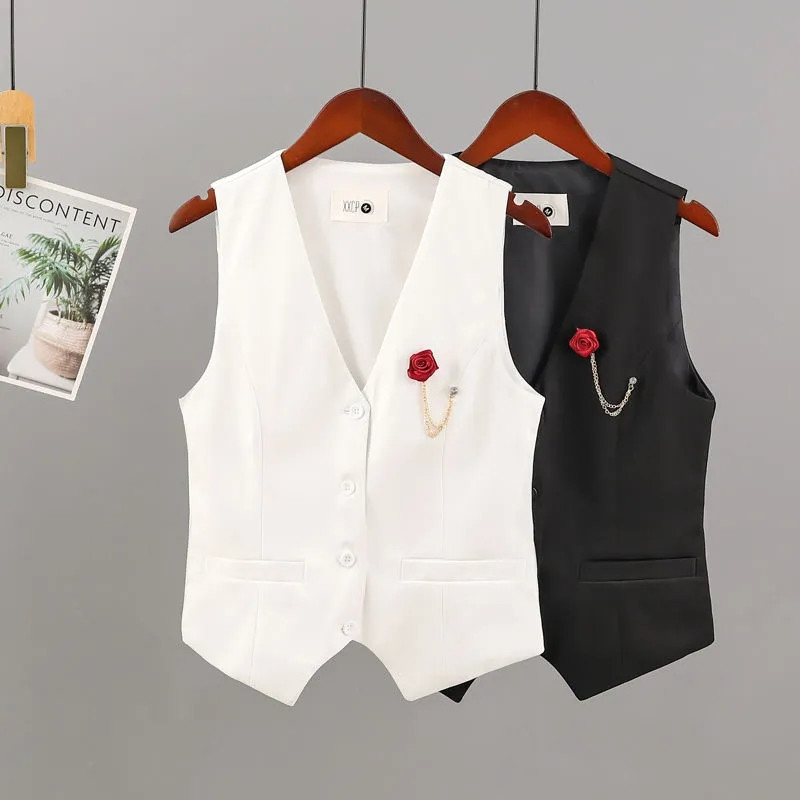 Moodsad ülikonnad, naiste vest, uus 2023. aasta suvine õhuke V-kaelusega Korea varrukateta vabaaja bleiservestid, mantlid, naiste ülerõivad, topid