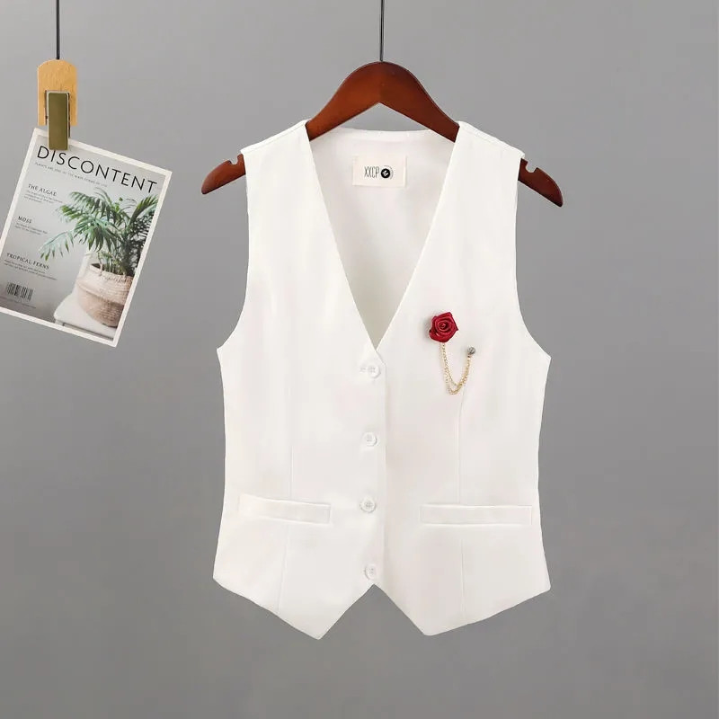 Moodsad ülikonnad, naiste vest, uus 2023. aasta suvine õhuke V-kaelusega Korea varrukateta vabaaja bleiservestid, mantlid, naiste ülerõivad, topid