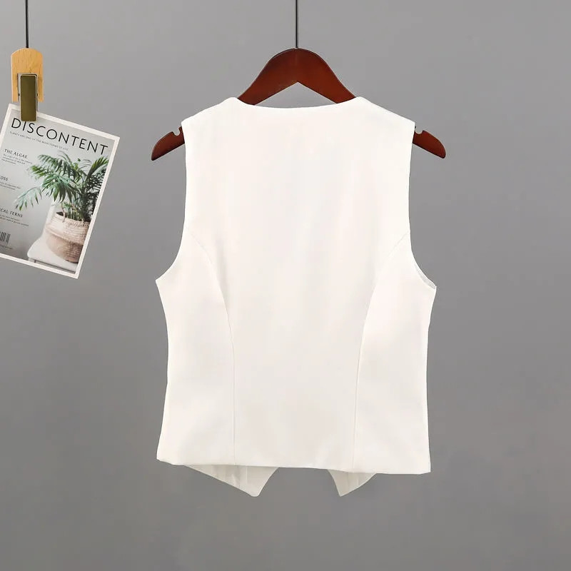 Moodsad ülikonnad, naiste vest, uus 2023. aasta suvine õhuke V-kaelusega Korea varrukateta vabaaja bleiservestid, mantlid, naiste ülerõivad, topid
