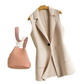 Naiste 2023. aasta uus Korea mood, kevad-sügis, lühike villane vest Naiste vabaaja vest, jakk, naiste ülerõivaste topp