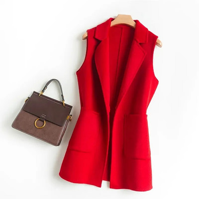 Naiste 2023. aasta uus Korea mood, kevad-sügis, lühike villane vest Naiste vabaaja vest, jakk, naiste ülerõivaste topp