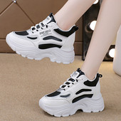 2023. aasta sügisene PU-nahast paksud tossud naistele, platvormiga, libisemiskindlad spordijalatsid, naiste paelad, paksu tallaga vabaajajalatsid