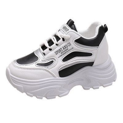 2023. aasta sügisene PU-nahast paksud tossud naistele, platvormiga, libisemiskindlad spordijalatsid, naiste paelad, paksu tallaga vabaajajalatsid