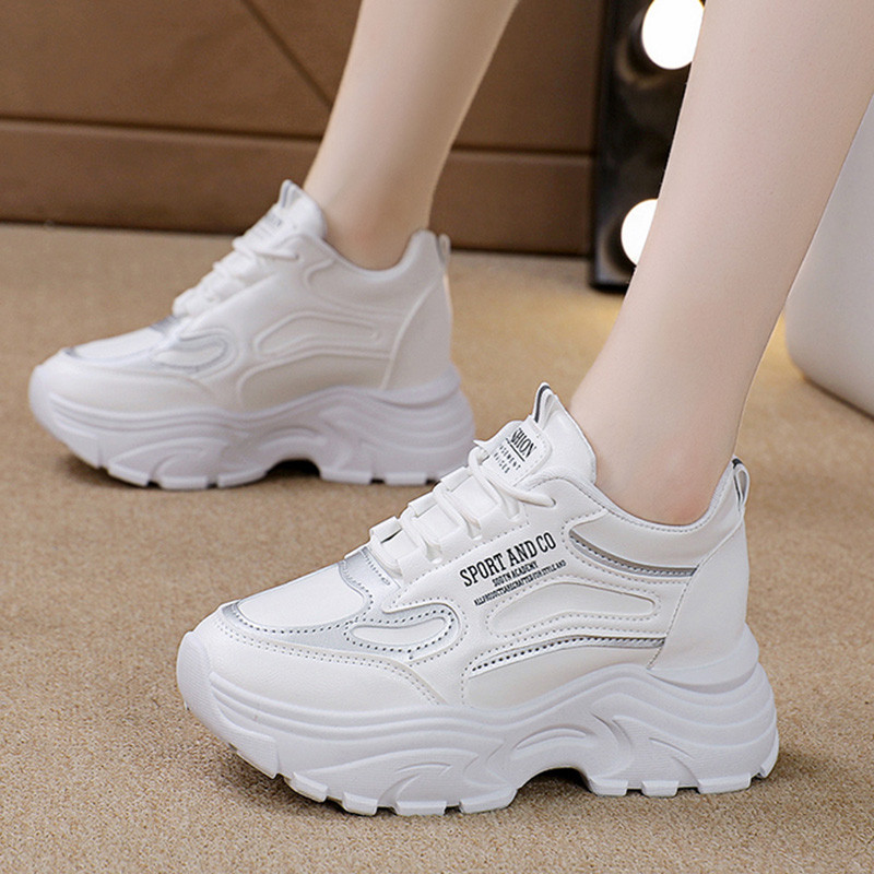 2023. aasta sügisene PU-nahast paksud tossud naistele, platvormiga, libisemiskindlad spordijalatsid, naiste paelad, paksu tallaga vabaajajalatsid