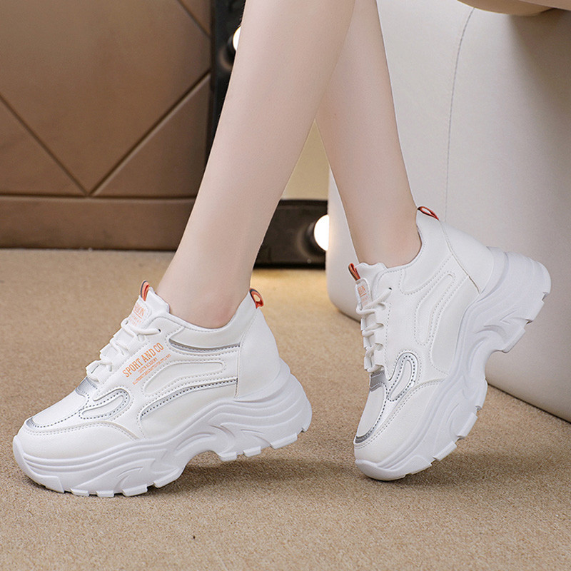 2023. aasta sügisene PU-nahast paksud tossud naistele, platvormiga, libisemiskindlad spordijalatsid, naiste paelad, paksu tallaga vabaajajalatsid