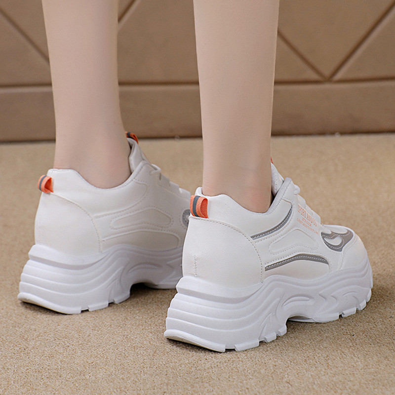 2023. aasta sügisene PU-nahast paksud tossud naistele, platvormiga, libisemiskindlad spordijalatsid, naiste paelad, paksu tallaga vabaajajalatsid