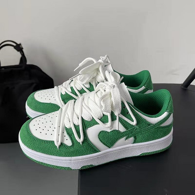 Fashion Sneakers Ins Couple for Breathable Lace-up Leather Vulcanized Shoes Casual Outdoor Running Comfort Γυναικεία αθλητικά παπούτσια 2023