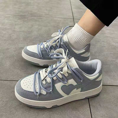 Fashion Sneakers Ins Couple for Breathable Lace-up Leather Vulcanized Shoes Casual Outdoor Running Comfort Γυναικεία αθλητικά παπούτσια 2023