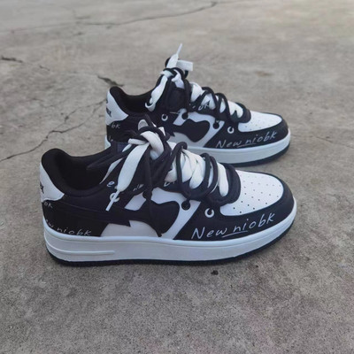 Fashion Sneakers Ins Couple for Breathable Lace-up Leather Vulcanized Shoes Casual Outdoor Running Comfort Γυναικεία αθλητικά παπούτσια 2023