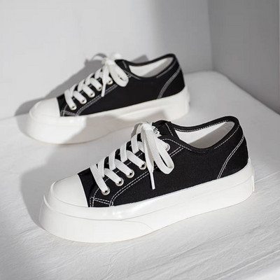 Lihtsad platvormiga tossud, mood 2022, sügisene ühevärvilised lõuendiga tossud, vintage, igapäevane, vabaajajalatsid, naiste jalatsid