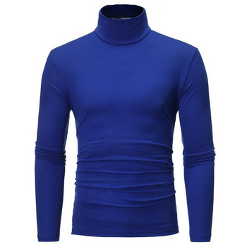 2023 нов пуловер Мъжки едноцветни пуловери с висока яка Pull Homme Мъжка студена блуза Зимни тениски с дълъг ръкав