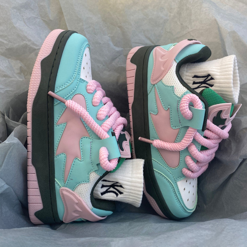 Γυναικεία Σχεδιαστής Spring Breathable Green Sneakers Patchwork Παπούτσια με χοντρό τακούνι Αθλητικά παπούτσια Casual Running Platform Y2K Baskets Παπούτσια