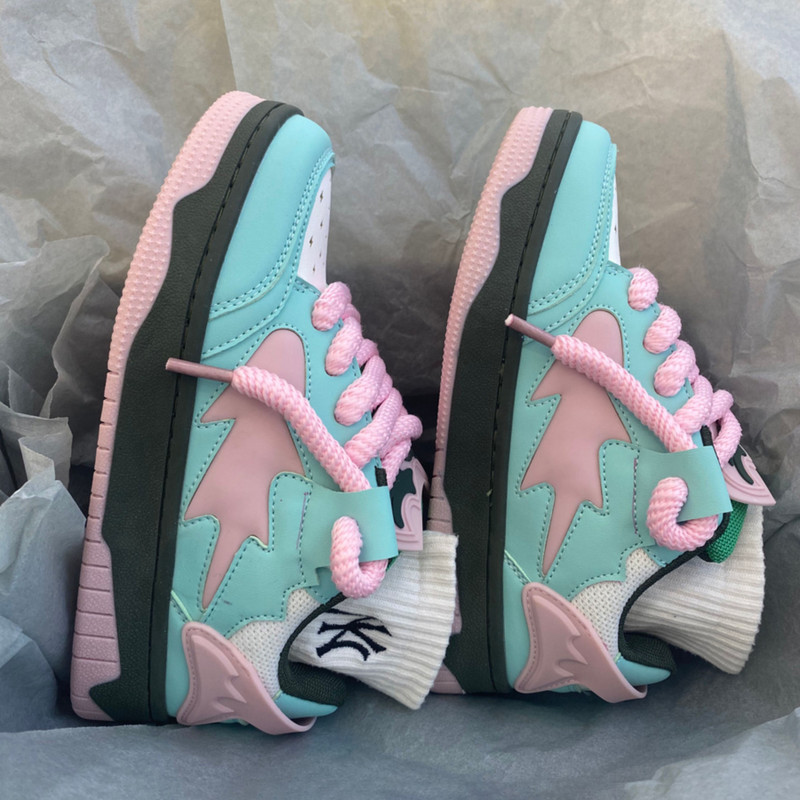 Γυναικεία Σχεδιαστής Spring Breathable Green Sneakers Patchwork Παπούτσια με χοντρό τακούνι Αθλητικά παπούτσια Casual Running Platform Y2K Baskets Παπούτσια