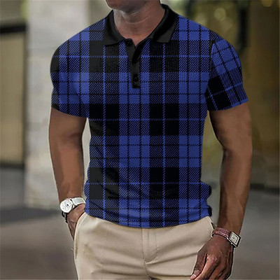 Vyriški polo marškinėliai V formos iškirpte, mygtukų viršūnės skudurai marginti marškinėliai Vasariniai laisvalaikio trumpomis rankovėmis palaidinė Vyriški drabužiai marškinėliai Kvėpuojantys polo marškinėliai