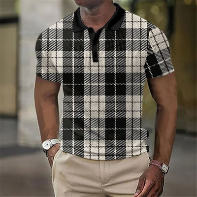 Vyriški polo marškinėliai V formos iškirpte, mygtukų viršūnės skudurai marginti marškinėliai Vasariniai laisvalaikio trumpomis rankovėmis palaidinė Vyriški drabužiai marškinėliai Kvėpuojantys polo marškinėliai