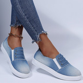 Naiste lõuendist kingad Slip on Loafers Vabaaja teksakingad Suvine tennis tüdrukutele Lamedad vulkaniseeritud kingad Hingavad naiste tossud