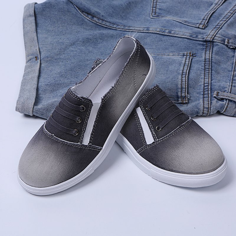 Naiste lõuendist kingad Slip on Loafers Vabaaja teksakingad Suvine tennis tüdrukutele Lamedad vulkaniseeritud kingad Hingavad naiste tossud