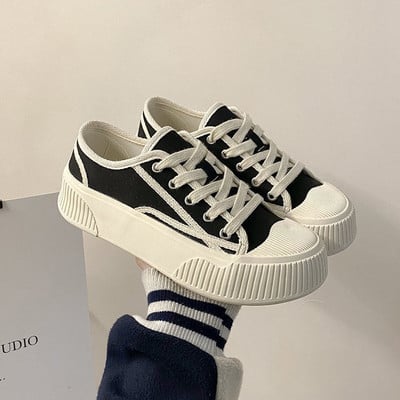 Comemore Ženska sportska obuća Ležerna obuća s platformom Okrugla glava Teniska ženska 2022 Ženska platnena tenisica s debelim dnom