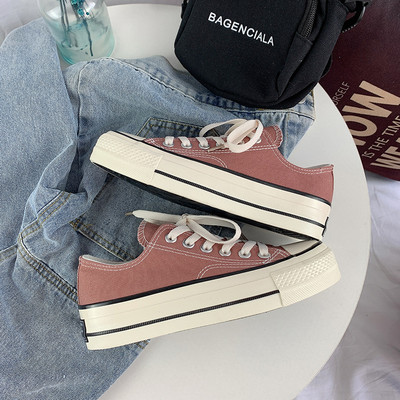 Γυναικεία Παπούτσια Πλατφόρμα Αθλητικά Παπούτσια Ψηλά Αθλητικά Κλασικά Βουλκανιζέ Παπούτσια με χοντρή σόλα 2023 Ανοιξιάτικα γυναικεία παπούτσια