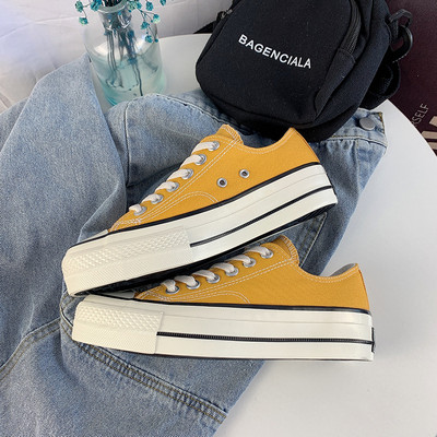 Γυναικεία Παπούτσια Πλατφόρμα Αθλητικά Παπούτσια Ψηλά Αθλητικά Κλασικά Βουλκανιζέ Παπούτσια με χοντρή σόλα 2023 Ανοιξιάτικα γυναικεία παπούτσια