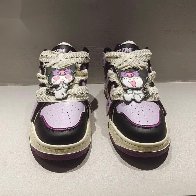Sanrio Kuromi Luksusjalatsid Naiste Mood Lillad Vabaaja tossud Y2k Naiste pitsilised ümara varba platvormiga spordijalatsid Trendikas 2023