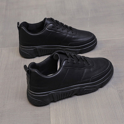 2023. aasta uued naiste tossud, ühevärvilised vabaajajalatsid Moodsad tossud platvormiga, kollased paeltega, vabaaja mugavad paksud kingad