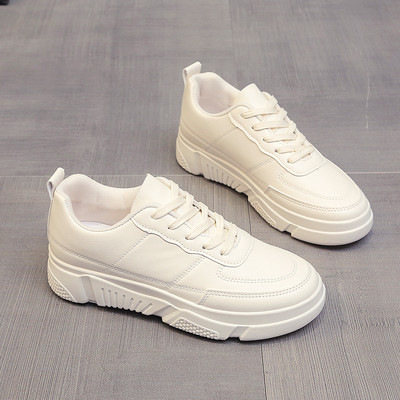 2023. aasta uued naiste tossud, ühevärvilised vabaajajalatsid Moodsad tossud platvormiga, kollased paeltega, vabaaja mugavad paksud kingad